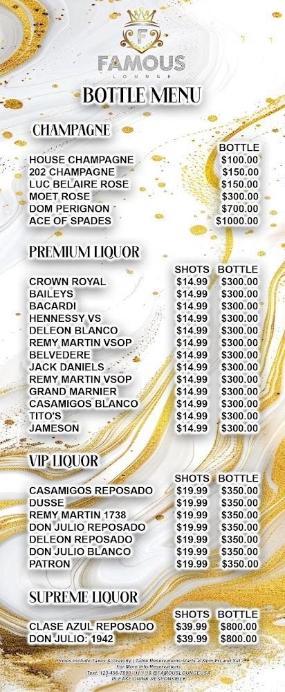 Famous Lounge Restaurant & Bar Menu image 3